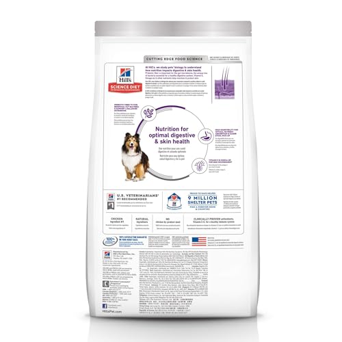 Hill's Science Diet Sensitive Stomach & Skin, Adult 1-6, Stomach & Skin Sensitivity Support, Dry Dog Food, Chicken Recipe, 30 lb Bag-UPStoxs