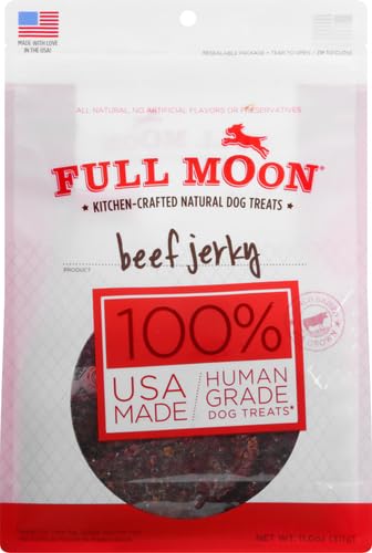 Full Moon Beef Jerky Healthy All Natural Dog Treats Human Grade Made in USA Grain Free 11 oz-UPStoxs