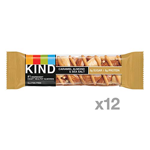 KIND Bars, Caramel Almond & Sea Salt, Healthy Snacks, Gluten Free, Low Sugar, 6g Protein, 12 Count-UPStoxs