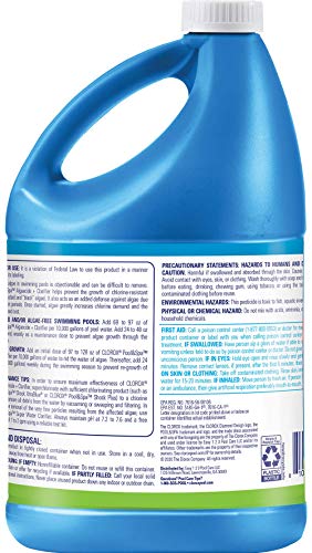Clorox® Pool&Spa™ Swimming Pool Algaecide and Clarifier, Prevents and Treats Pool Algae, Clears Water, 128 Fl Oz (Pack of 1)-UPStoxs