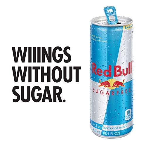 Red Bull Sugar Free Energy Drink with 80mg Caffeine plus Taurine & B Vitamins, 8.4 Fl Oz, 6 Packs of 4 Cans (Pack of 24)-UPStoxs