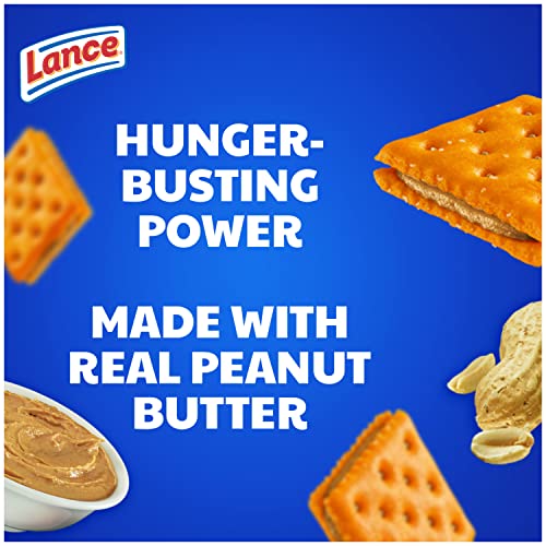 Lance Sandwich Crackers, ToastChee Peanut Butter, 20 Individually Wrapped Packs, 6 Sandwiches Each-UPStoxs