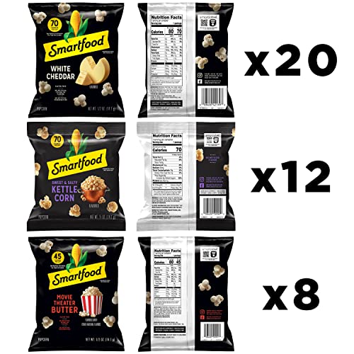 Smartfood Popcorn, Variety Pack, 0.5 Ounce (Pack of 40)-UPStoxs