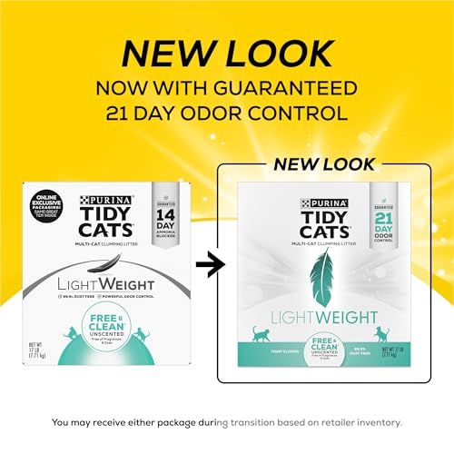 Purina Tidy Cats Low Dust Clumping Cat Litter, LightWeight Free & Clean Unscented, Multi Cat Litter - 17 lb. Box-UPStoxs