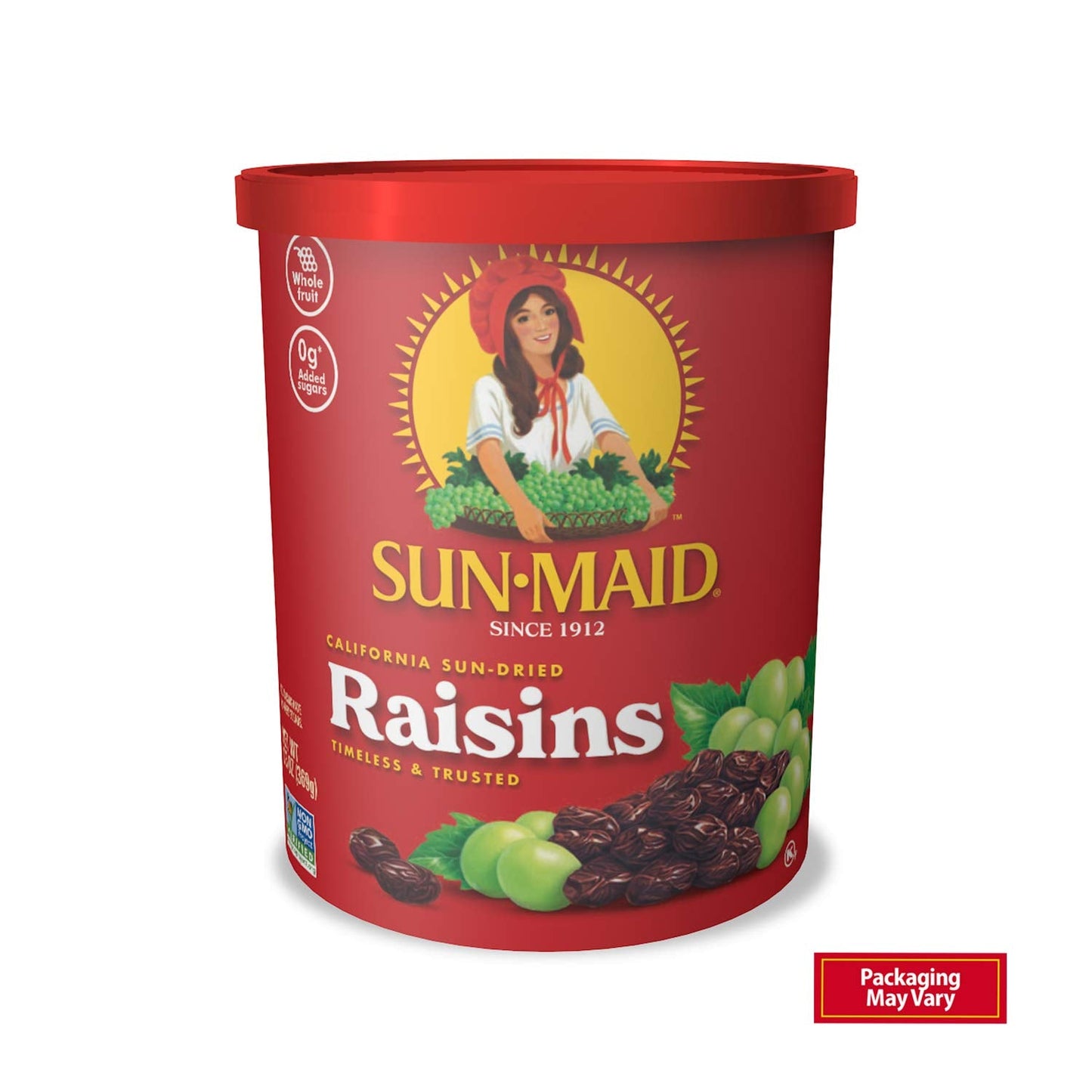 Sun-Maid California Sun-Dried Raisins - 13 oz Resealable Canister - Dried Fruit Snack for Lunches, Snacks, and Natural Sweeteners-UPStoxs
