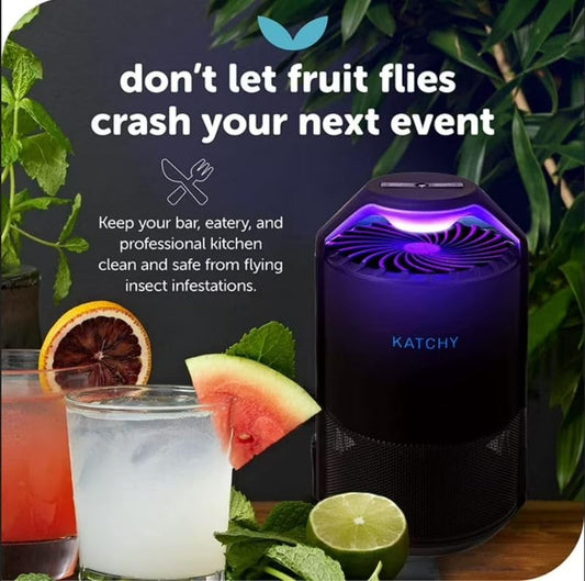 Katchy Indoor Insect Trap - Catcher & Killer for Mosquitos, Gnats, Moths, Fruit Flies - Non-Zapper Traps for Inside Your Home - Catch Insects Indoors with Suction, Bug Light & Sticky Glue (Black)-UPStoxs
