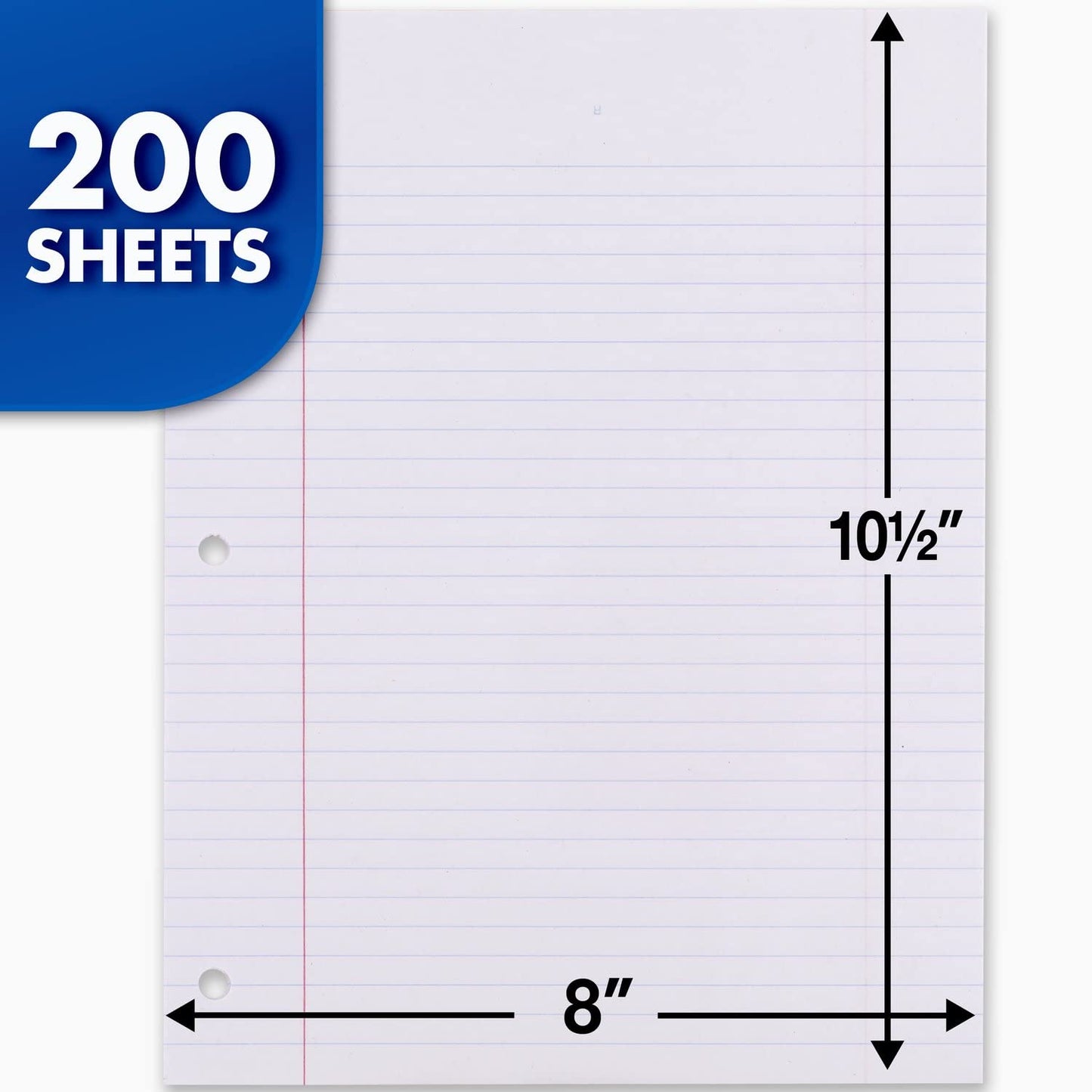 Mead Loose Leaf Paper, Notebook Paper, College Ruled Filler Paper, Standard, 8 x 10.5, 200 Sheets (15326), White-UPStoxs