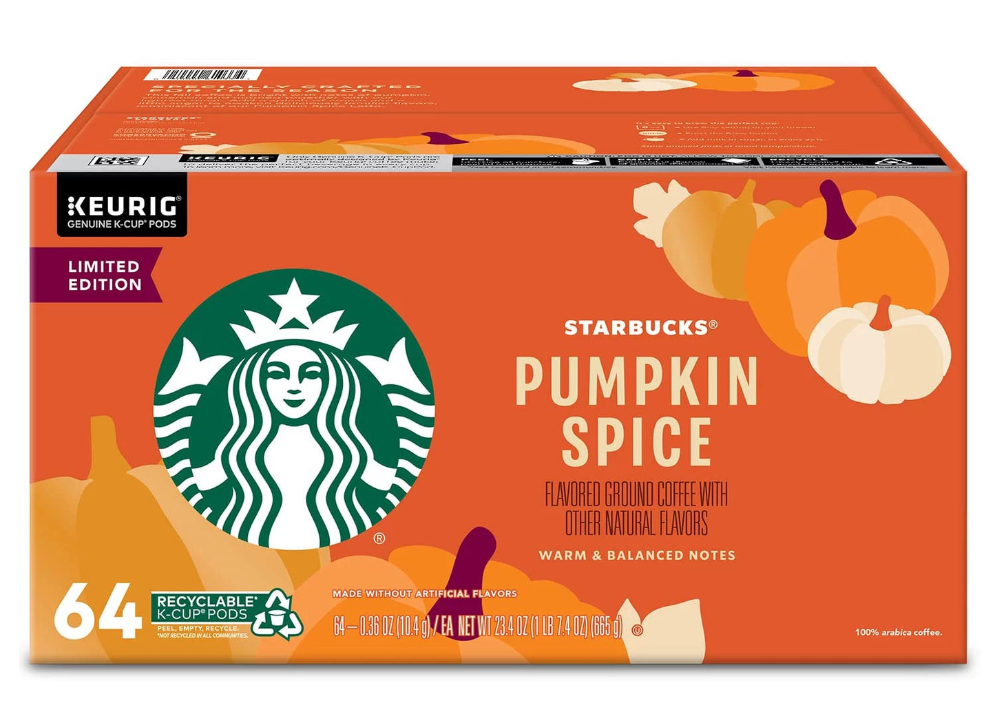 Starbucks K-Cup Coffee Pods, Fall Variety Pack, 64 ct.-UPStoxs