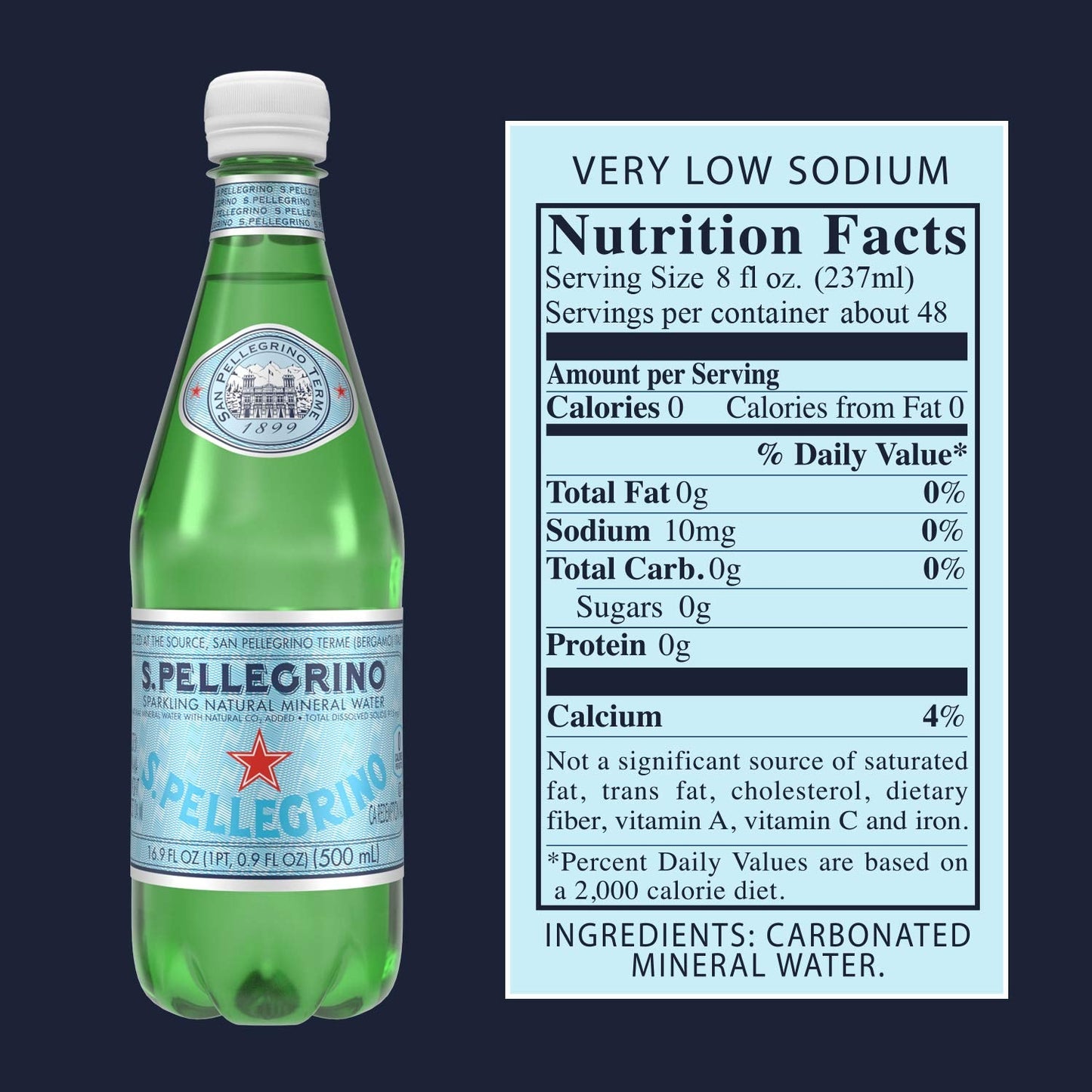 S.Pellegrino Sparkling Natural Mineral Water 16.9 fl. oz., 24 pk.