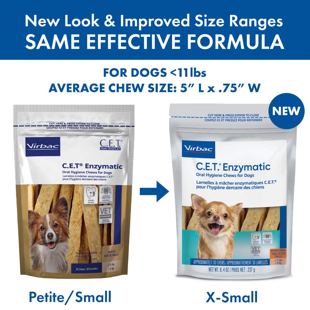 Virbac C.E.T. Enzymatic Oral Hygiene Chews for Dogs Beef 8.4 Ounces-UPStoxs
