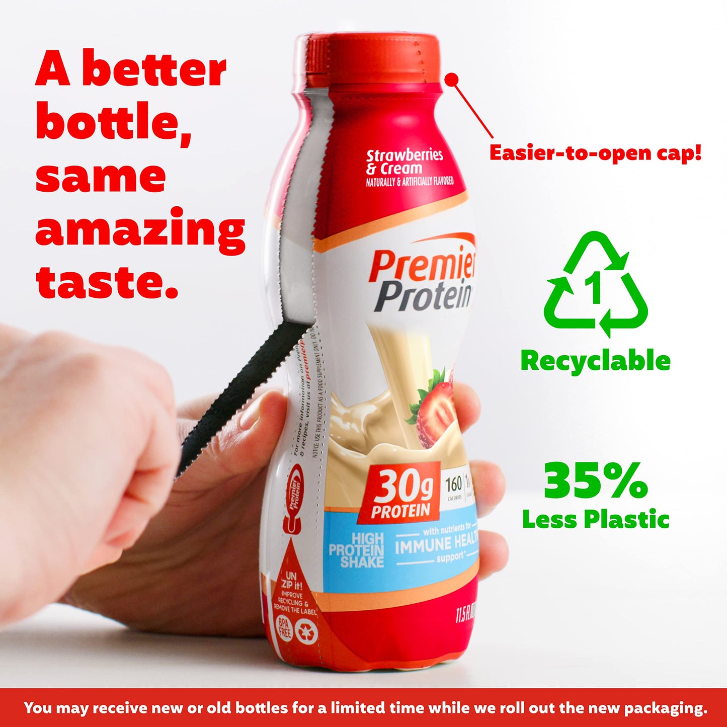 Premier Protein Liquid Protein Shake -24 Vitamins & Minerals/Nutrients to Support Immune Health, Strawberries, 11.5 Fl Oz Bottle (Pack of 12)-UPStoxs