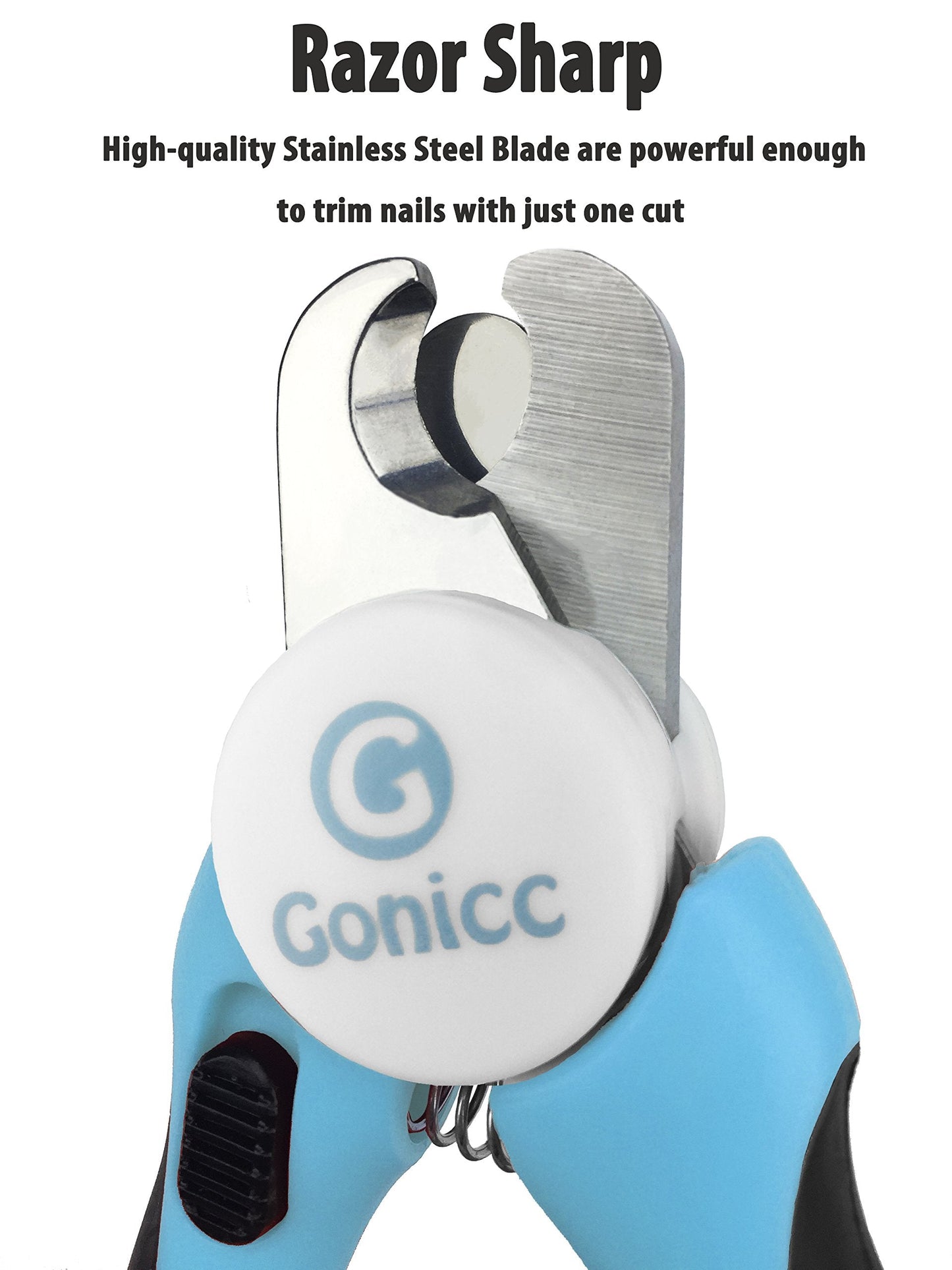 gonicc Professional Small Dog and Cat Nail Clippers Sharp Stainless Steel Pet Nail Trimmers(with Free Nail File in Handle), for Rabbit, Small Animal, with Safety Guard to Avoid Overcutting-UPStoxs