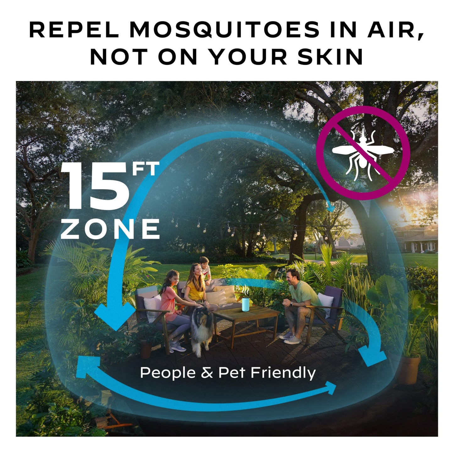 Thermacell Patio Shield Mosquito Repeller, Blue; Highly Effective Mosquito Repellent for Patio; No Candles or Flames, DEET-Free, Scent-Free, Bug Spray Alternative; Includes 12-Hour Refill-UPStoxs