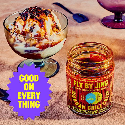 FLYBYJING Sichuan Chili Crisp - Premium Spicy Savory All-Natural Vegan Chili Oil - Crunchy Hot Sauce, Good on Everything, Sugar Free - 6oz (Pack of 1)-UPStoxs