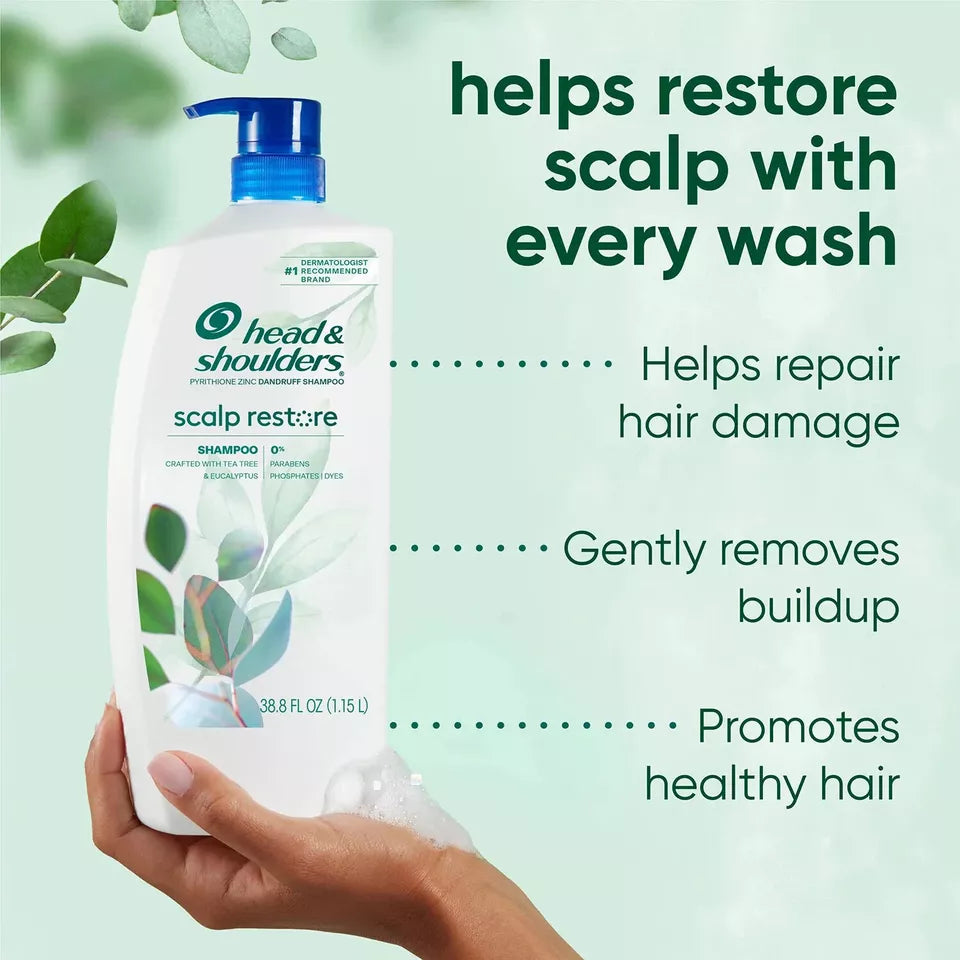 Head & Shoulders Anti-Dandruff Shampoo, Scalp Restore, 38.8 fl. oz.