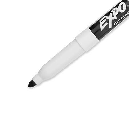 EXPO Low Odor Dry Erase Markers, Fine Tip, Black, 12 Count-UPStoxs