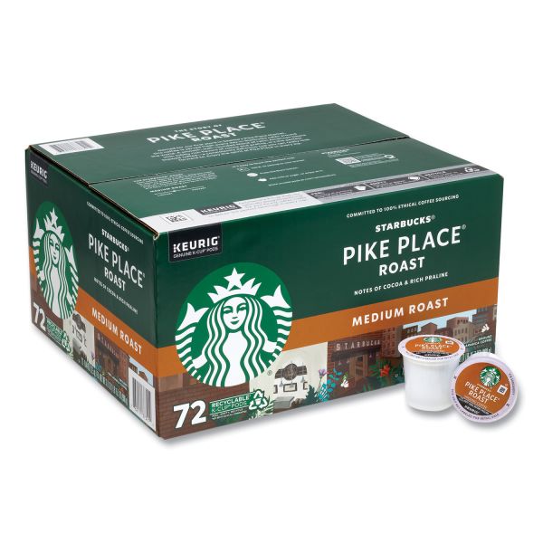 Starbucks Medium Roast K-Cup Coffee Pods, Pike Place, 72 ct.-UPStoxs