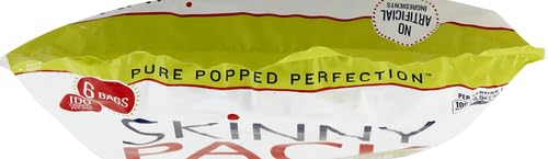 SkinnyPop Popcorn, Gluten Free, Dairy Free, Non-GMO, Healthy Snacks, Skinny Pop Original Popcorn Snack Packs, 0.65oz Individual Size Snack Bags (6 Count) (Packaging May Vary)-UPStoxs