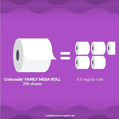 Cottonelle Ultra Comfort Toilet Paper with Cushiony CleaningRipples Texture, 24 Family Mega Rolls (24 Family Mega Rolls = 108 Regular Rolls) (4 Packs of 6), 296 Sheets per Roll, Packaging May Vary-UPStoxs
