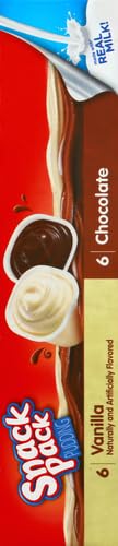 Snack Pack Chocolate and Vanilla Flavored Pudding Cups Family Pack, 12 Count Pudding Cups (1 Pack)-UPStoxs