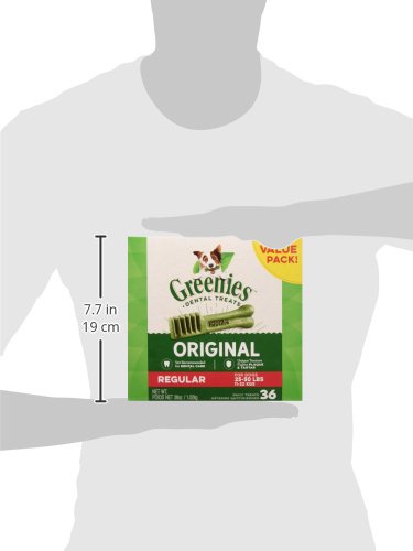 Greenies Original Regular Natural Dog Dental Care Chews Oral Health Dog Treats, 36 count (Pack of 1)-UPStoxs