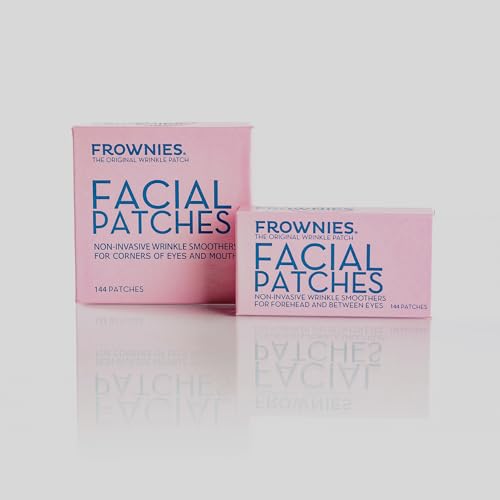 FROWNIES Forehead and Between the Eyes Wrinkle Patches - Hypoallergenic Facial Patches to Smooth & Soften Forehead Wrinkles & Eleven Lines - For Overnight Use, 144 Patches-UPStoxs