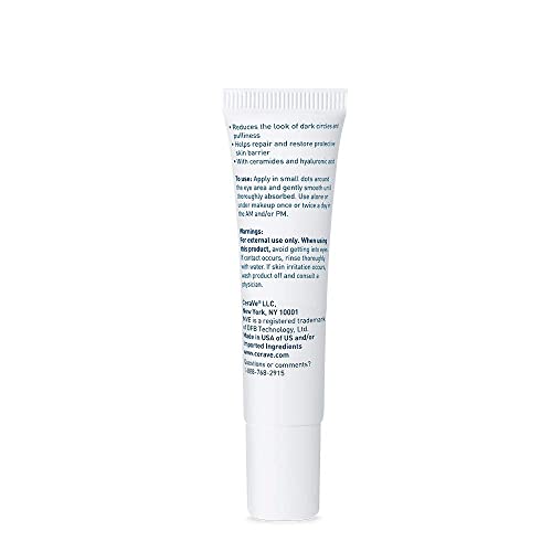 CeraVe Eye Repair Cream | Under Eye Cream For Puffiness And Bags Under Eyes | Hyaluronic Acid + Niacinamide + Marine Botanical Complex | Hydrating Eye Cream | Oil Free & Opthalmologist Tested-UPStoxs