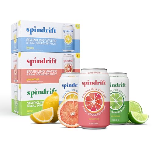 Spindrift Sparkling Water, 4 Flavor Variety Pack, Made with Real Squeezed Fruit, 12 Fl Oz (Pack of 20)-UPStoxs