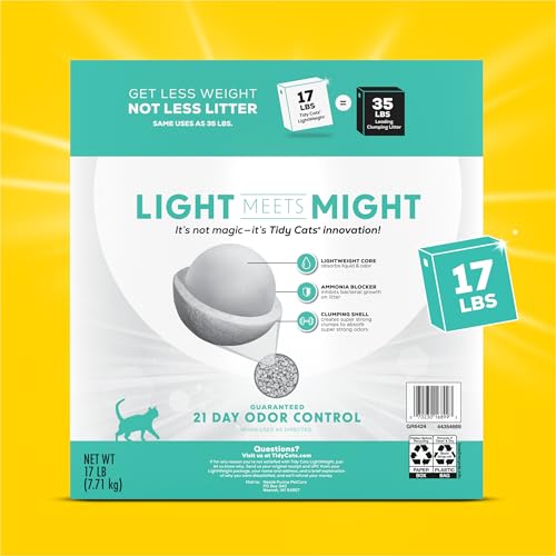 Purina Tidy Cats Low Dust Clumping Cat Litter, LightWeight Free & Clean Unscented, Multi Cat Litter - 17 lb. Box-UPStoxs