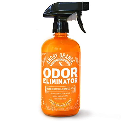 ANGRY ORANGE Pet Odor Eliminator for Strong Odor - Citrus Deodorizer for Strong Dog or Cat Pee Smells on Carpet, Furniture & Indoor Outdoor Floors - 24 Fluid Ounces - Puppy Supplies-UPStoxs