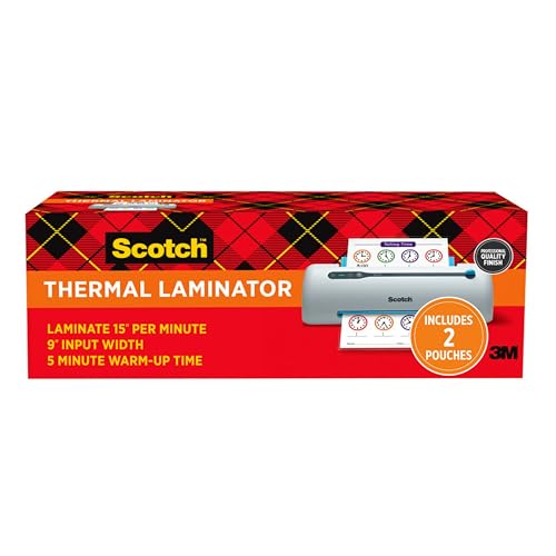 Scotch Brand PRO Thermal Laminator, Never Jam Technology Automatically Prevents Misfed Items,2 Roller System,9 inch (TL906)-UPStoxs