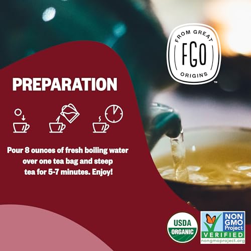 FGO Organic Hibiscus Tea, Eco-Conscious Tea Bags, 100 Count, Packaging May Vary (Pack of 1)-UPStoxs