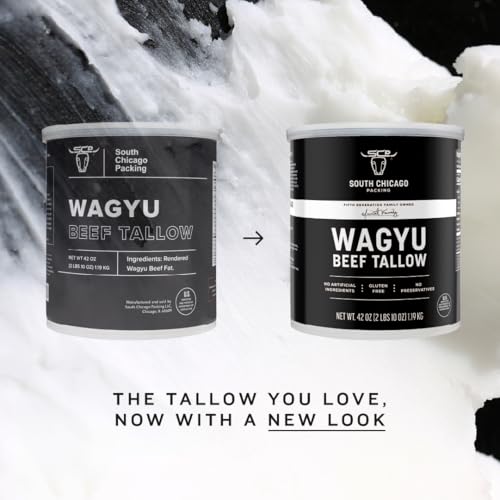 South Chicago Packing Wagyu Beef Tallow, 42 Ounces, Paleo-friendly, Keto-friendly, 100% Pure Wagyu-UPStoxs