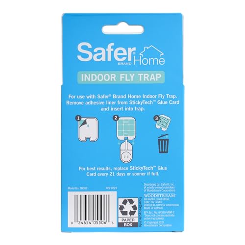 Safer Home SH506 Indoor Plug-in Fly Trap Refill Pack of 6 Glue Cards for SH502 Indoor Fly Trap-UPStoxs