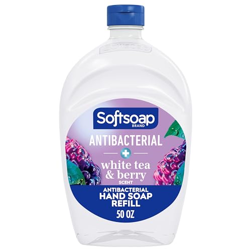 Softsoap Antibacterial Liquid Hand Soap Refill, White Tea & Berry Scented Hand Soap, 50 Ounce(Packaging May Vary)-UPStoxs