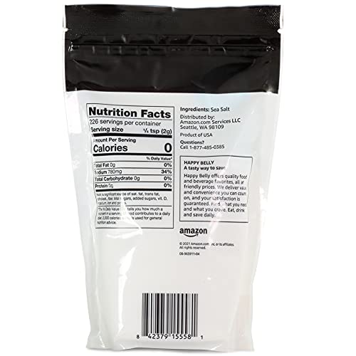 Amazon Brand - Happy Belly, Sea Salt, Fine Ground, 1 pound (Pack of 1)-UPStoxs