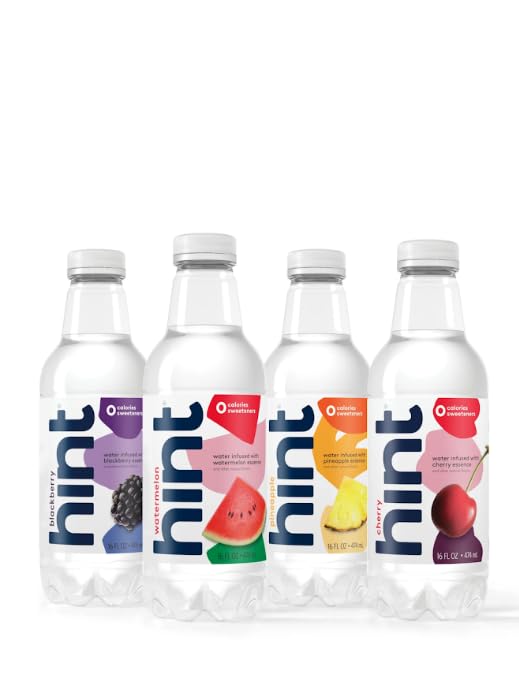 Hint Water Best Sellers Pack, 3 Bottles Each of: Watermelon, Blackberry, Cherry, and Pineapple, Zero Calories, Zero Sugar and Zero Sweeteners, 16 Fl Oz (Pack of 12)-UPStoxs