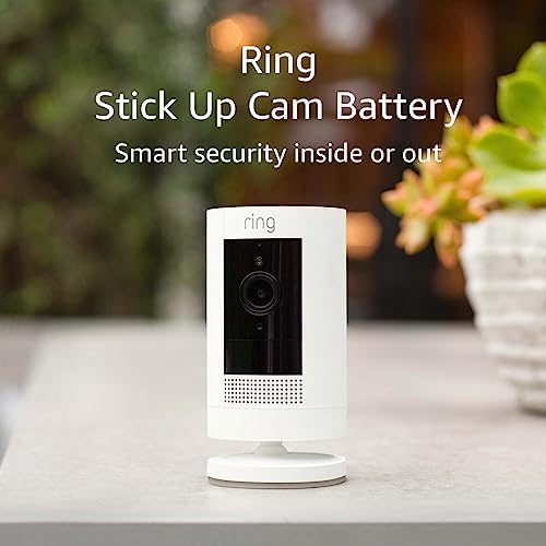 Ring Stick Up Cam Battery | Weather-Resistant Outdoor Camera, Live View, Color Night Vision, Two-way Talk, Motion alerts, Works with Alexa | White-UPStoxs