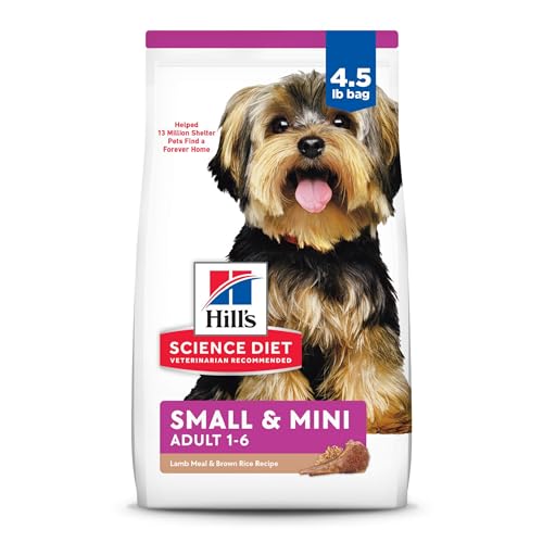 Hill's Science Diet Small & Mini, Adult 1-6, Small & Mini Breeds Premium Nutrition, Dry Dog Food, Lamb & Brown Rice, 4.5 lb Bag-UPStoxs
