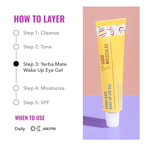 Good Molecules Yerba Mate Wake Up Eye Gel - Yerba Mate, Hyaluronic Acid and Caffeine to Hydrate, Minimize Puffiness and Swelling - Skincare for Face-UPStoxs