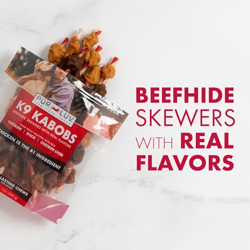 Pur Luv Dog Treats, K9 Kabobs for Dogs Made with Real Chicken and Duck, 12 Ounces, Healthy, Easily Digestible, Long-Lasting, High Protein Dog Treat, Satisfies Dog's Urge to Chew-UPStoxs