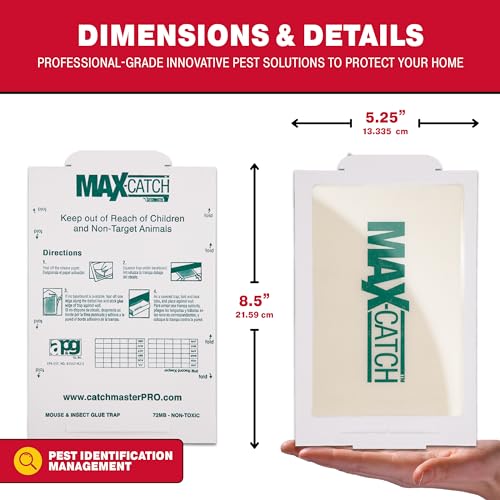 Catchmaster Max-Catch Mouse & Insect Glue Trap 36Pk, Mouse Traps Indoor for Home, Sticky Pest Control Adhesive Tray for Catching Bugs, Rats & Rodents, Non Toxic Bulk Pre-Baited Glue Boards-UPStoxs