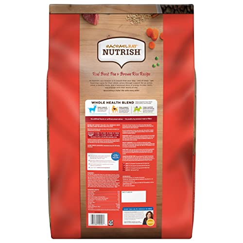 Rachael Ray Nutrish Premium Natural Dry Dog Food with Added Vitamins, Minerals & Taurine, Real Beef, Pea, & Brown Rice Recipe, 40 Pounds (Packaging May Vary)-UPStoxs