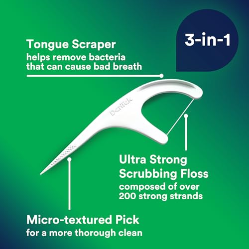DenTek Triple Clean Advanced Clean Floss Picks, No Break & No Shred Floss, 150 Count, Pack of 3-UPStoxs