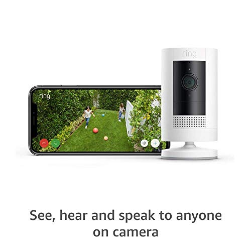 Ring Stick Up Cam Battery | Weather-Resistant Outdoor Camera, Live View, Color Night Vision, Two-way Talk, Motion alerts, Works with Alexa | White-UPStoxs