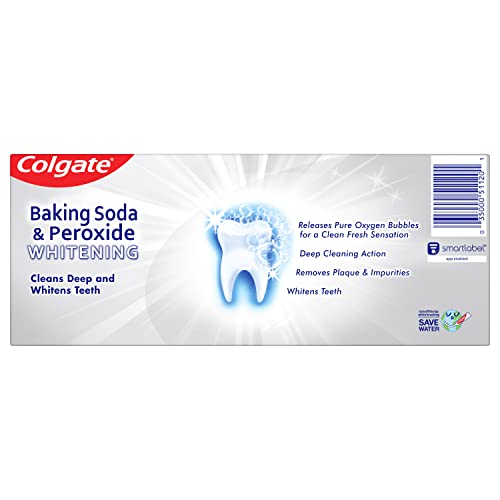 Colgate Baking Soda & Peroxide Toothpaste - Whitens Teeth, Fights Cavities & Removes Stains, Brisk Mint, 6 Ounce (Pack of 2)-UPStoxs