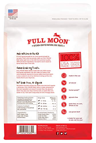 Full Moon Beef Jerky Healthy All Natural Dog Treats Human Grade Made in USA Grain Free 11 oz-UPStoxs
