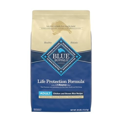 Blue Buffalo Life Protection Formula Adult Dry Dog Food, Helps Build and Maintain Strong Muscles, Made with Natural Ingredients, Chicken & Brown Rice Recipe, 30-lb. Bag-UPStoxs