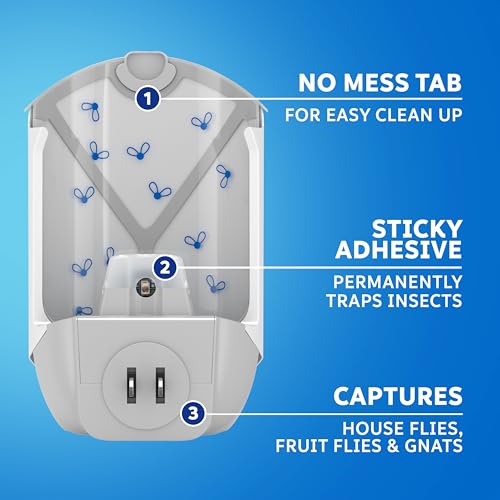 ZEVO Flying Insect Refills for Indoor Light Trap: 4 Light Trap Refill Cartridges Capture Fruit Flies, Gnats and Houseflies (4 Cartridges)-UPStoxs