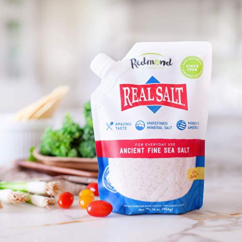 Redmond Real Salt - Ancient Fine Sea Salt, Unrefined Mineral Salt, 16 Ounce Pouch (1 Pack)-UPStoxs